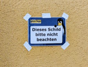 Chemnitzer Linuxtage 2018 Schild