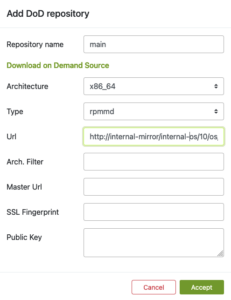 Lokalen Spiegel als DoD-Repository konfigurieren.
