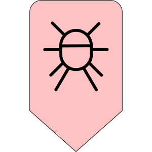 DownArr-Bug Dekoratives Bild mit einem Bug-Symbol