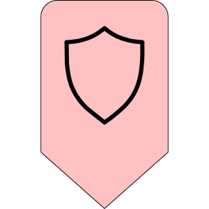 DownArr-Shield Dekoratives Symbolbild mit einem zerstörten Schild